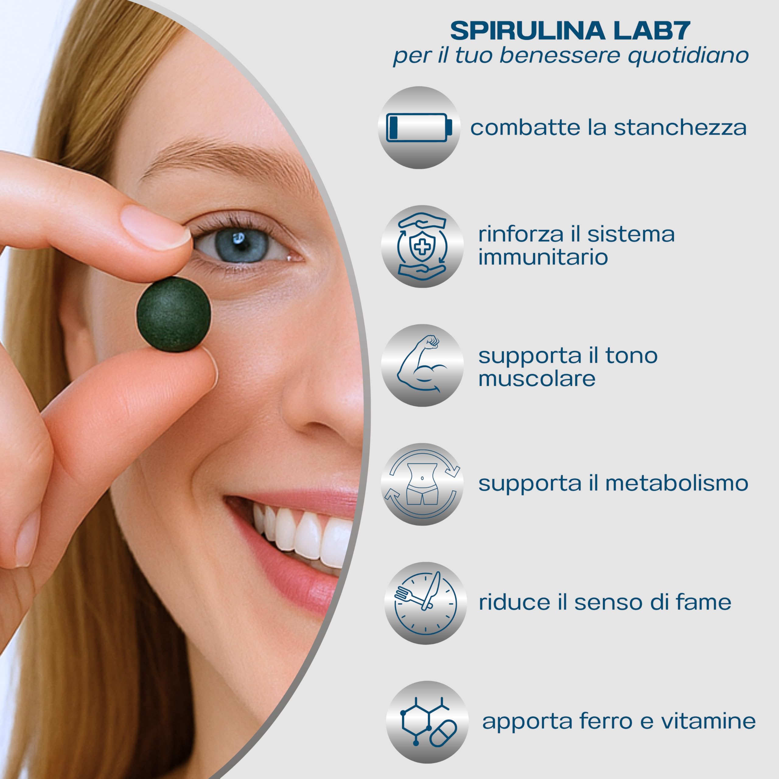 Spirulina Bio - Integratore Difese Immunitarie e Fonte di Energia - 100% Naturale - 125 Compresse da 400 mg - Made in Italy