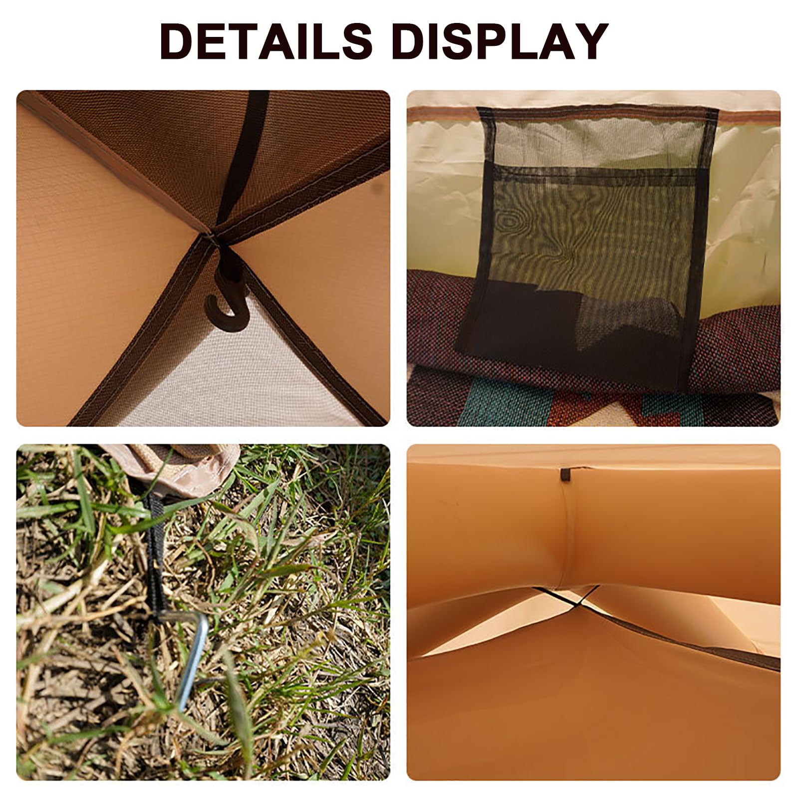 Tenda gonfiabile per campeggio 4 persone, Tenda da campeggio gonfiabile con pompa, Glamping Tenda per famiglia 4 stagioni, impermeabile per esterni, con finestra e porte in rete