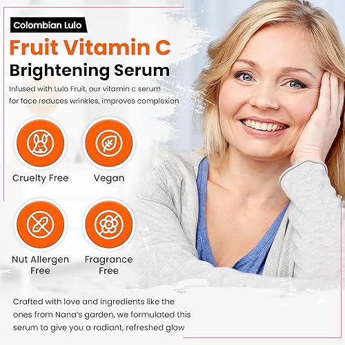 Miniatura 5 de Pink Dolphin  Lulo Fruit Vitamin C Brightening Serum  Tratamiento para el cuidado de la piel  Manchas oscuras  Vitamina A, E y K  Suaviza, ilumina y