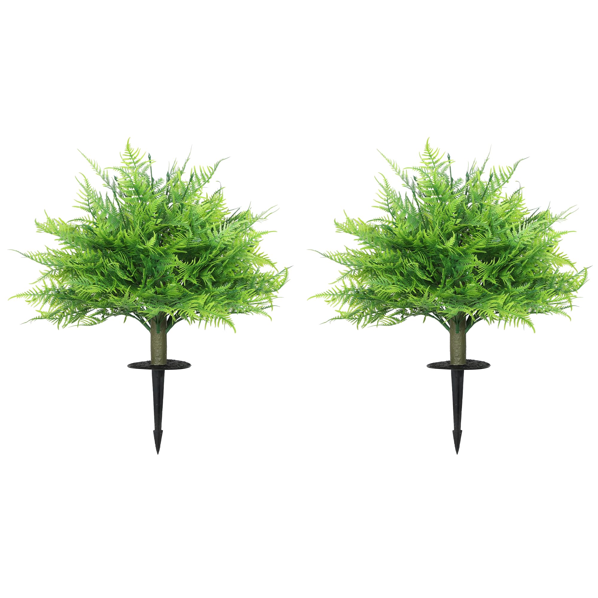HOMCOM Lot de 2 fougères de Boston artificielles UV résistantes Vert