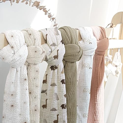 Miniatura 6 de Manta de muselina para bebé, manta neutra para bebé, paquete de 2, azul oscuro