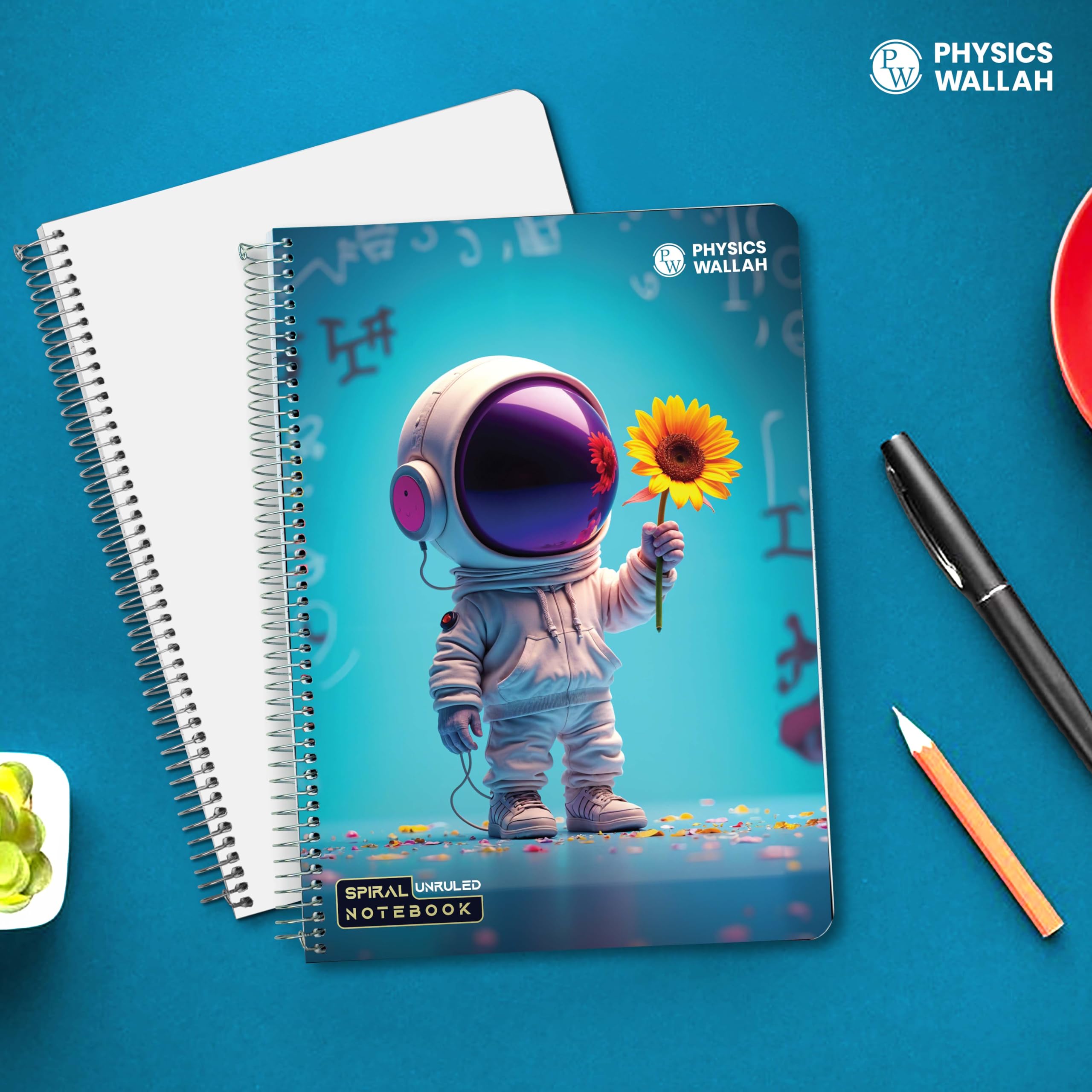 PW Quaderno con rilegatura a spirale, formato A4, 300 pagine, senza righe, per studenti e ufficio, registro a spirale per scrivere e prendere appunti