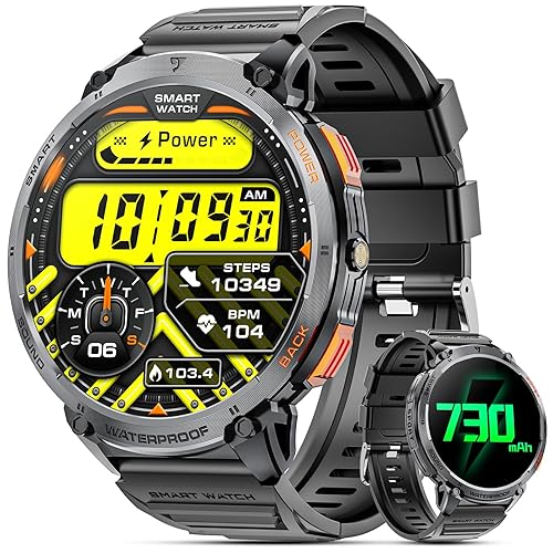 Military Smart Watches for Men, 1.85" HD Large Screen Smart