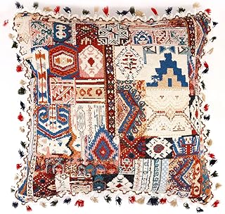 Yeiotsy Decorative Boho Throw Pillow Cover with Tassel Colorful Bohemian...