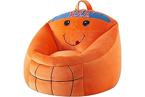 Heritage Kids Micromink Squishy Bean Bag Chair for Kids Ages 3+, Basketball