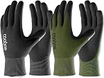 COOLJOB 6 Pairs Work Gloves, Rubber Coated Palm, Black & Red, Size M-XL | Breathable & Lightweight, for Gardening, Weeding, Landscaping, Lawn Yard Work