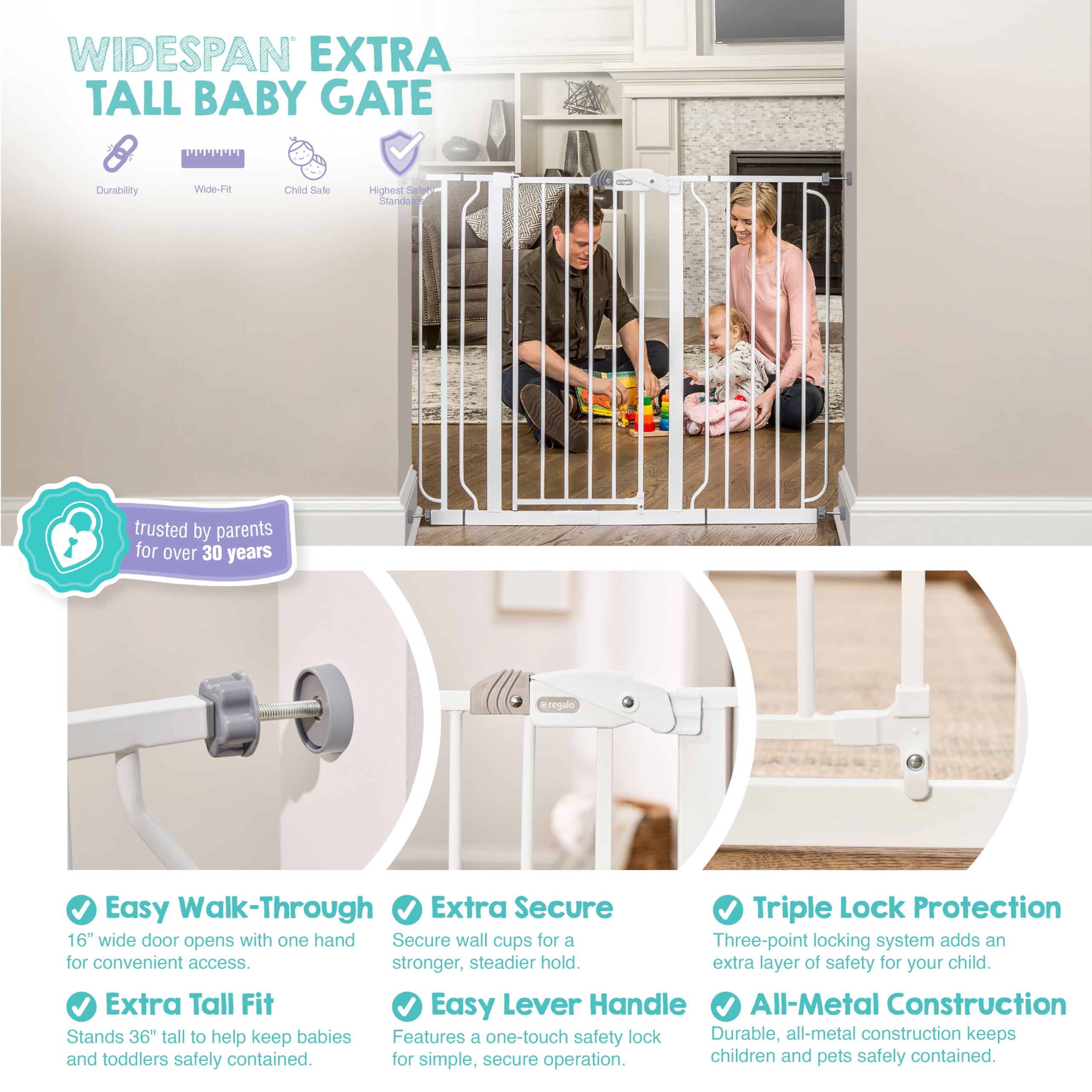 regalo Amplia Baby rejilla de protección, incluye 2 Kits de alargadores (96 y 132 cm)