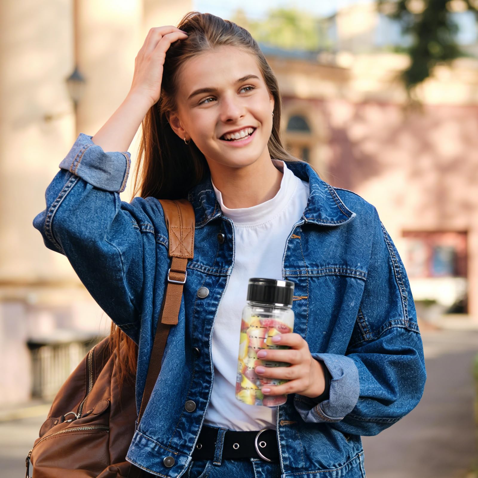 Protein Shaker Verre 500ml Avec Couvercle Et Poignée, Large Ouverture Nutrition Sportive Shaker Doté De Graduation, Pour Mélange Protéiné, Smoothies, Thé Glacé, L