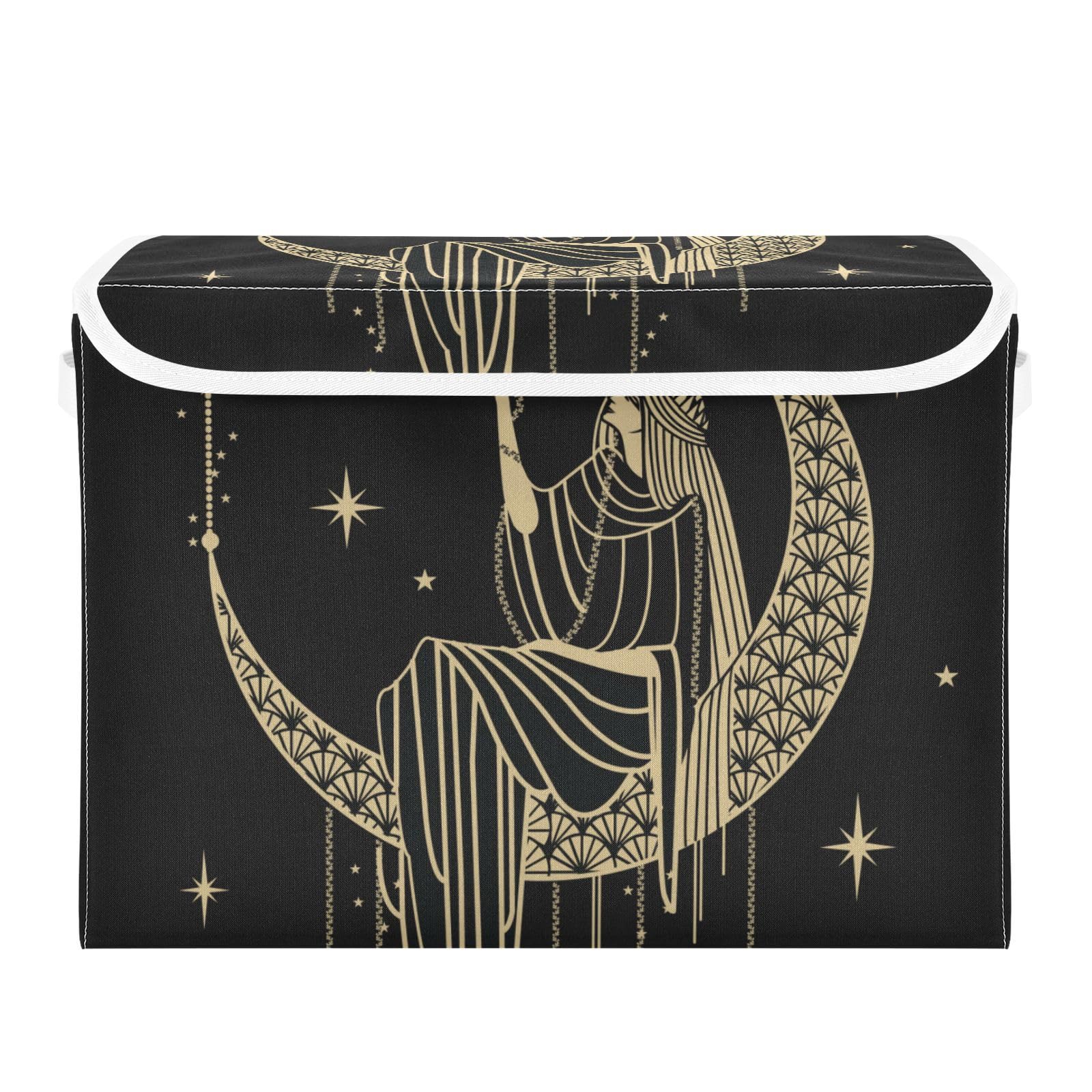 Yopersonalizes Storage Boxes with Lids, Alchemy Witch Moon Collapsible Fabric Storage Cube with Handles, Storage Baskets for Shelves Clothes Toys Wardrobe 42x32x30 cm