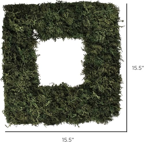 Miniatura 6 de Vickerman Everyday Corona cuadrada de reno artificial de 15.5 pulgadas, corona de vegetación sintética para interiores, para decoración del hogar u