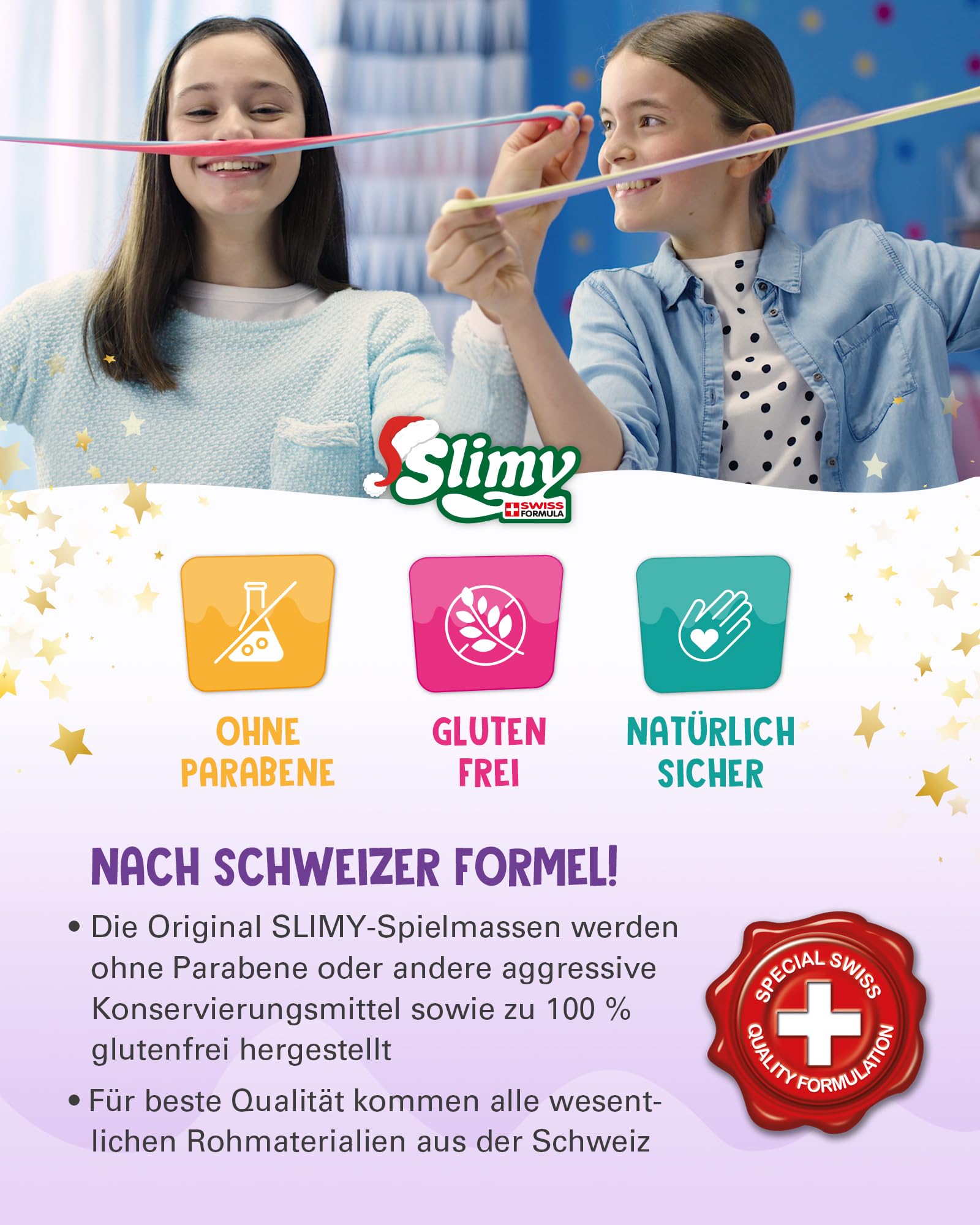 SLIMY Adventskalender Limited Edition mit 24 verschiedenen Spielmassen - Original Slime Geschenk-Set, weihnachtlicher Spielspaß für Kinder mit Schleim (ab 3 Jahren)