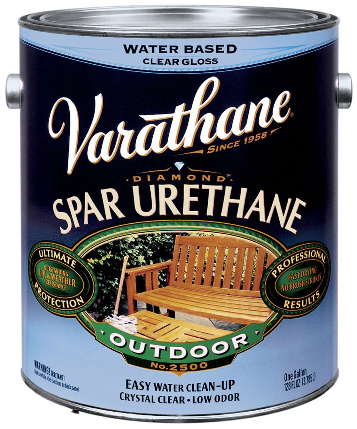 2-Pack of 1 gal Rust-Oleum Brands 250231 Clear Varathane, Diamond Water-Based Spar Urethane, Satin