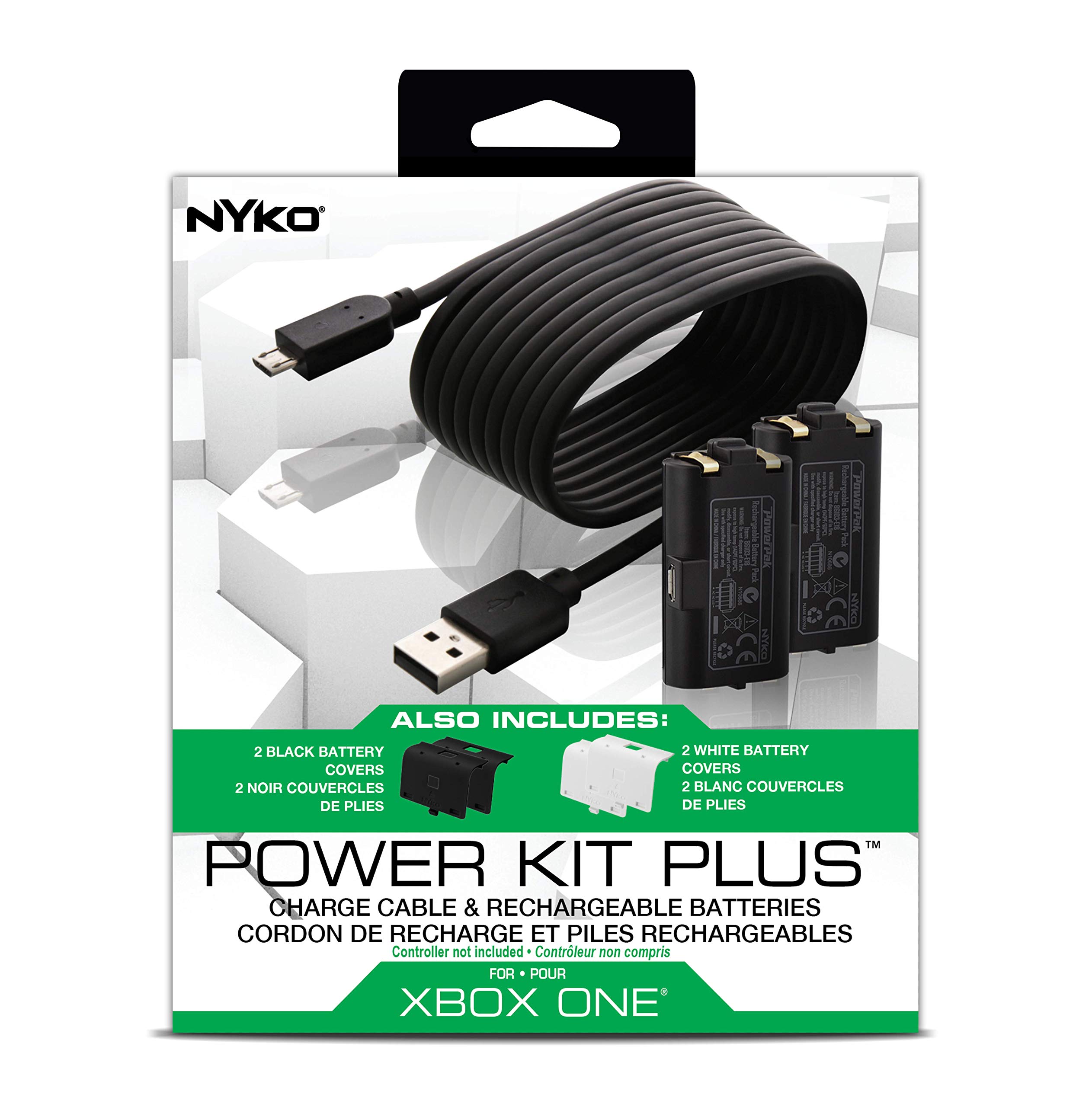 Nyko Power Kit Plus 2 Pack Rechargeable Battery and Replacement Cover
