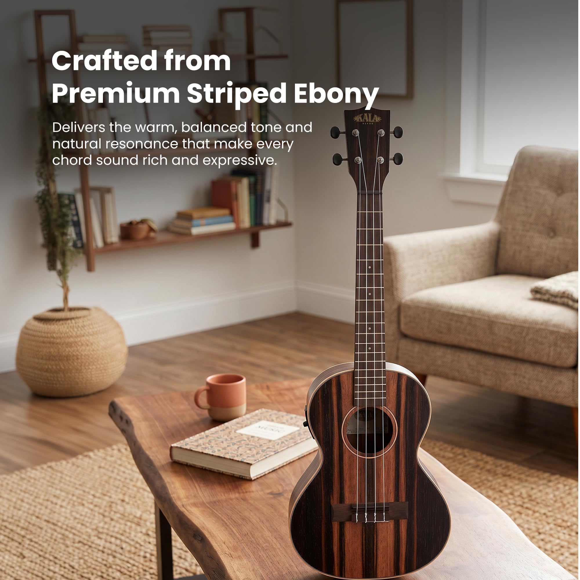 Kala - KA-EBY-TE - Ukulele tenore elettrificato Striped Ebony (2006)