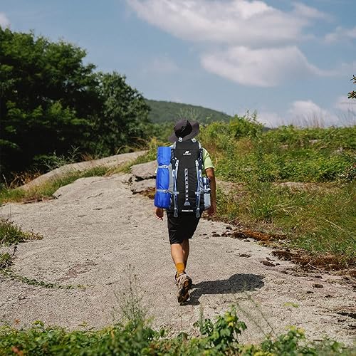 Miniatura 6 de Mochila de senderismo con marco interno de 70 L55 L35 L, mochila de camping ligera de nailon con cubierta de lluvia, mochilero de alto rendimiento