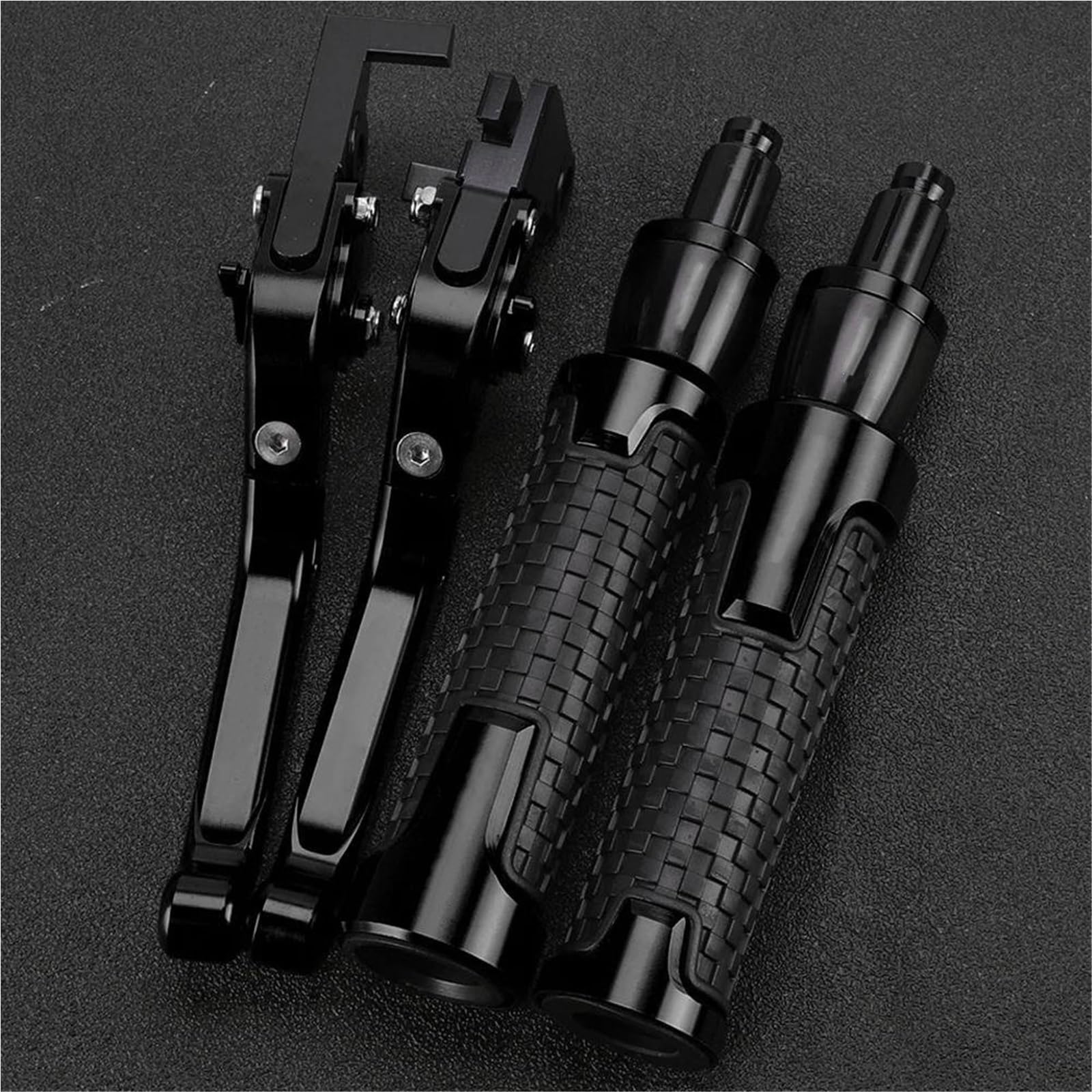 Tgvselpj Black2 Motorcycle Part Motorcycle Foldable Adjustable Brake Clutch Levers Handlebar Grips Ends For Kawasaki Zrx1100 1200 1999-2007(Black2)
