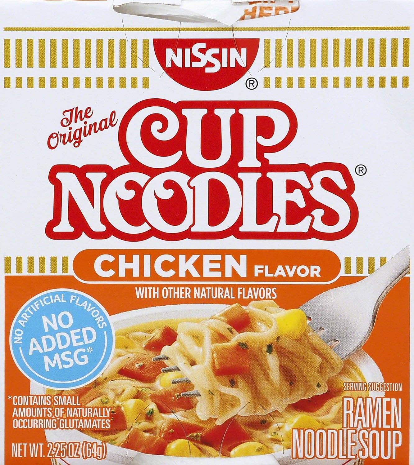 Nissin Cup Noodles Soup, Chicken Flavor, 2.25 Ounce