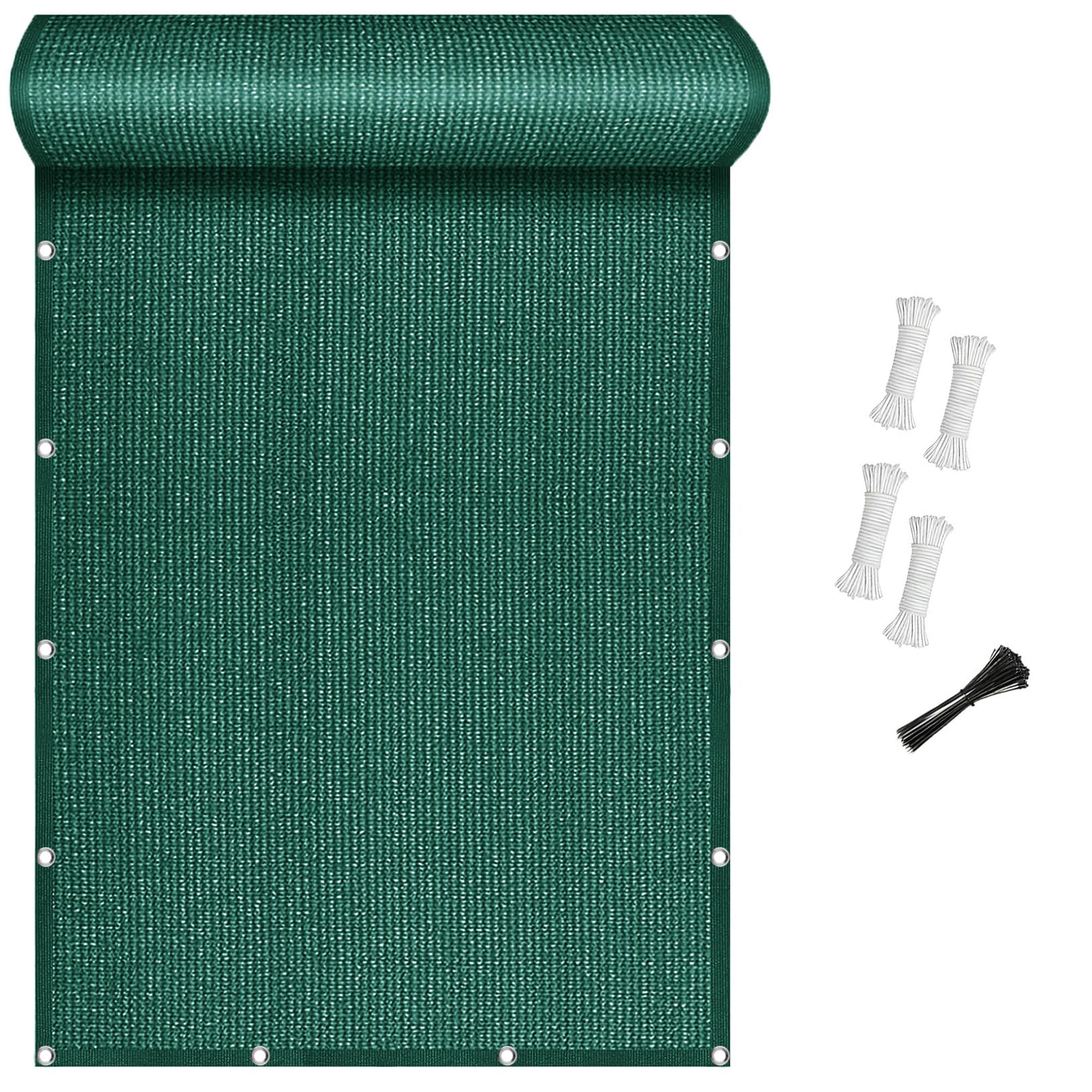 Brise vue balcon 80x300 cm vert foncé avec attaches pour écran de terrasse
