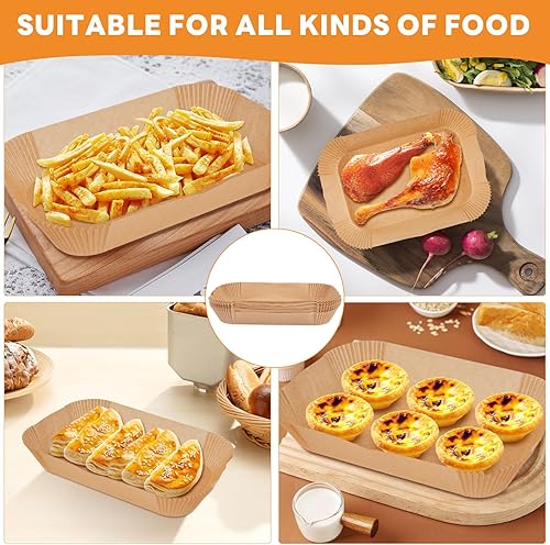 Miniatura 7 de Forros de papel desechables para freidora de aire Ninja Dual Airfryer, papel pergamino antiadherente rectangular, accesorios para freidora de aire,
