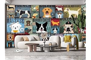 ovely Dog Wall Mural Wallpaper for Bedroom