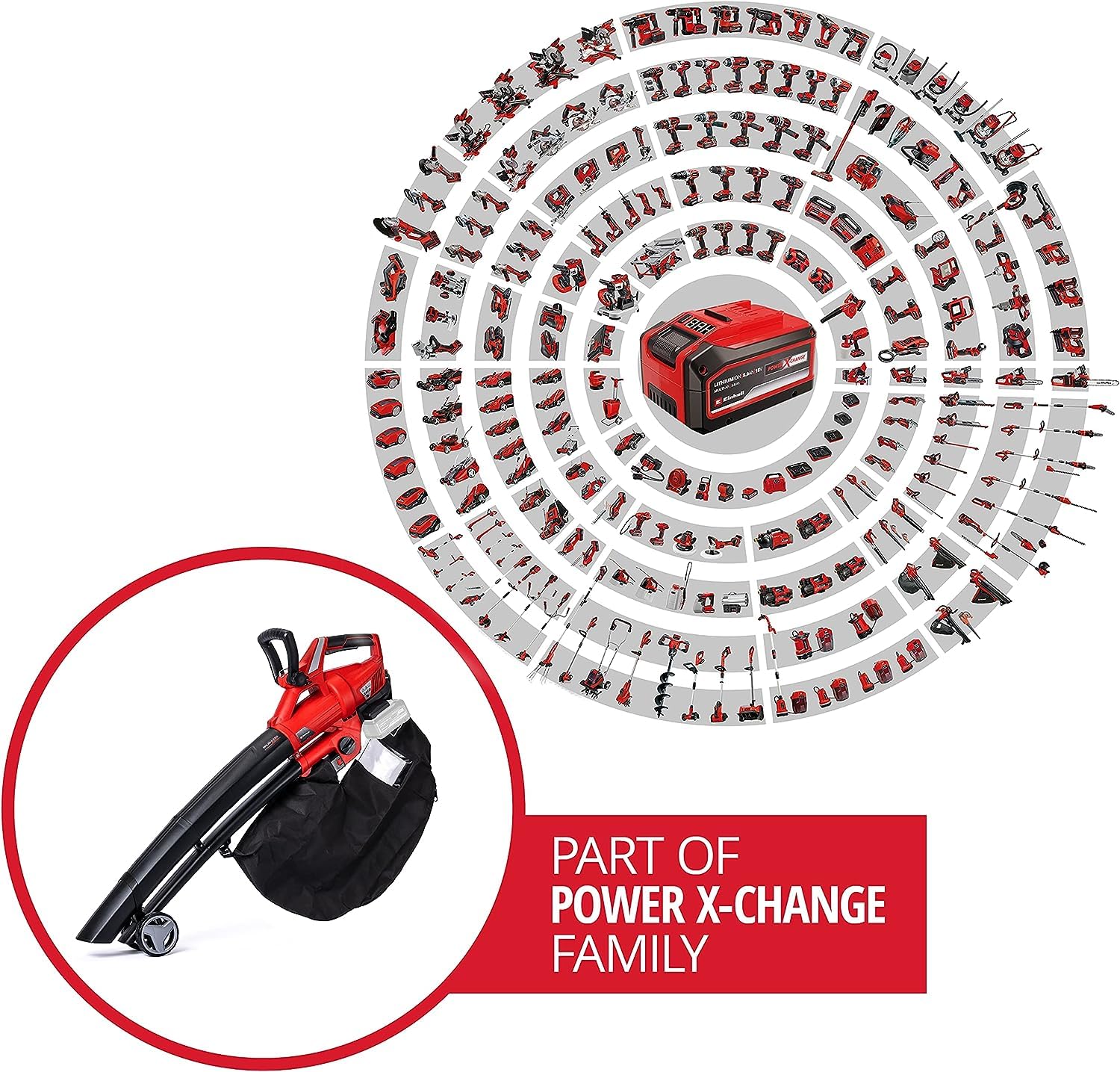 Einhell Akku-Laubsauger Laubbläser GE-CL 36 Li E-Solo Power X-Change (Lithium-Ionen, 2 x 18 V, 210 km/h Luftgeschwindigkeit, bürstenloser Motor, 45 l-Fangsack, Tragegurt, ohne Akku und Ladegerät)