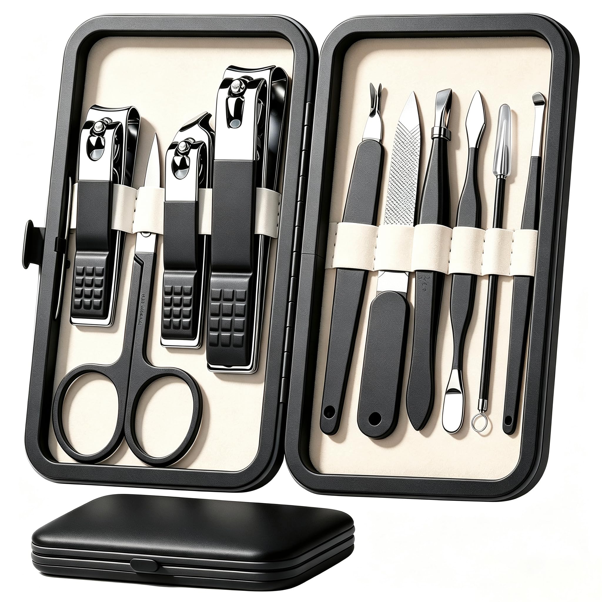 HANTEKAS Manicure Set - Stainless Steel Grooming Kit -9 HANTEKAS Manicure Set - Stainless Steel Grooming Kit -9