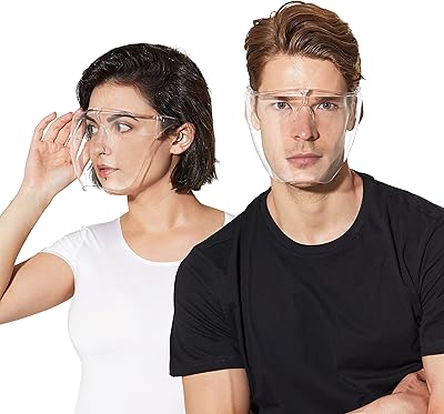 Blocc Face Shield â€“ Clear Plastic Safety Face Shield Protection Full Visor for Glasses Wearers, Anti-Fog & Scratch, Reusable, Comfortable, Durable, Goggles for Adult (Large)