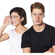 Blocc Face Shield &ndash; Прозрачная пластиковая защита Face Shield Protection Полный козырек для владельцев очков, против тумана и царапин, многоразовый, удобный, долговечный, очки для взрослых ( Большие )