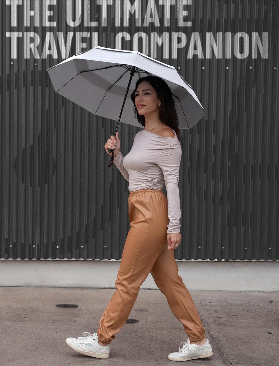REPEL Windproof Travel Umbrella - Compact & Withstands Winds up to 85MPH , Strongest Premium Auto Folding Umbrella for Rain and Sun - Durable, Light & Portable for Women & Men , Fits Backpack & Cars