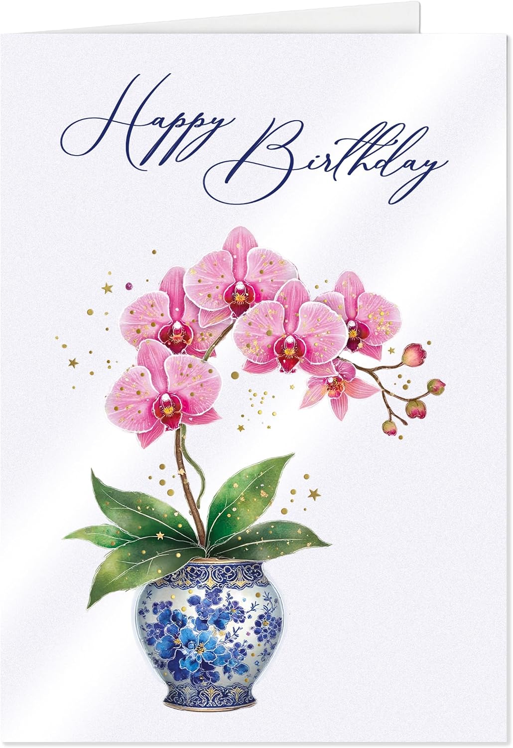 Joli Coon Papeterie Birthday Card Stardust Orchid Premium Birthday Card with Fine Paper Envelope and Real Wax Seal 17 x 11.5 cm