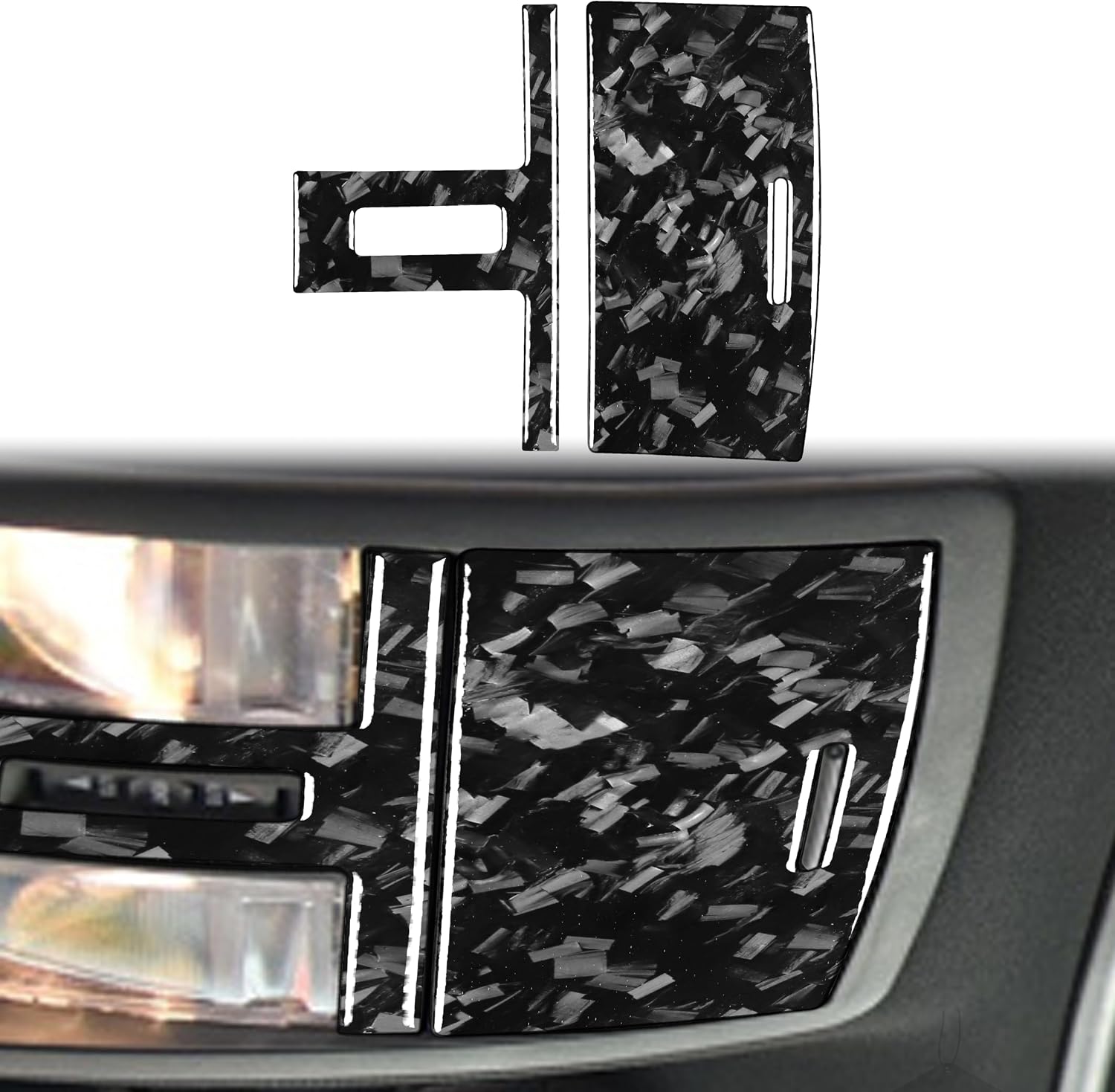 Carbon Fiber for Dodge Challenger 2015-2023 Cover Sticker Protective Accessories Decoration Trim (Satin Black, Reading Light Lamp Frame 38)
