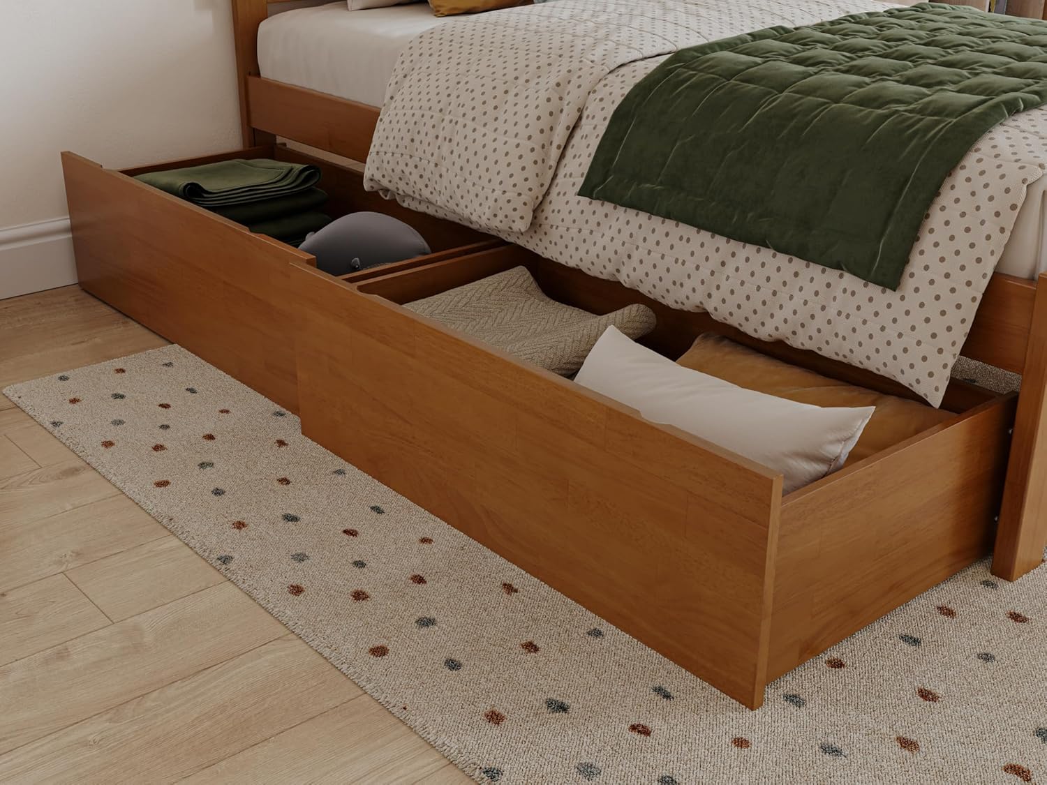 AFI Twin/Full Under Bed Storage Drawers (Set of 2), Light Toffee