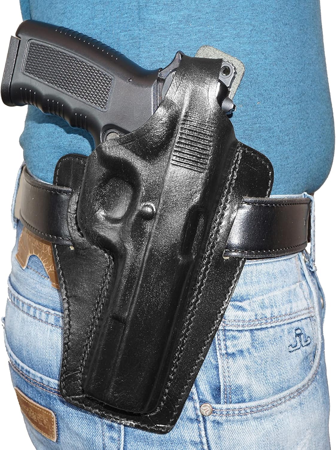 Leather Holster for Colt 1911 | Kimber Ruger Springfield Taurus 1911, 2 Slot Pancake Leather Holster Thumb Break RH Handmade!