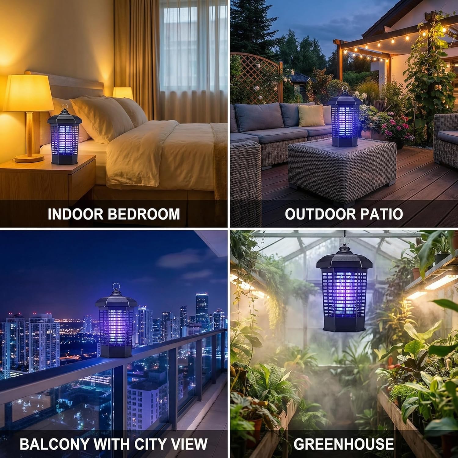 Bug Zapper Indoor Outdoor, 4200V High-Voltage Electric Bug Zapper, Lighthouse Shape Fly Insect Trap with Easy Clean Tray for Home, Office, Hotel, Restaurant