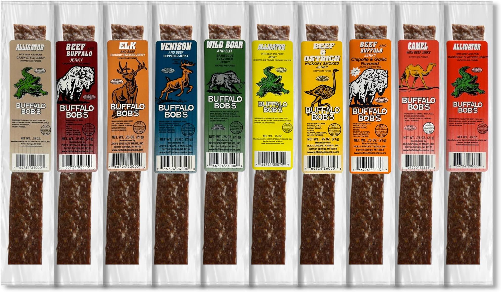 Buffalo Bob's 10 Piece Gourmet Exotic Jerky Assortment