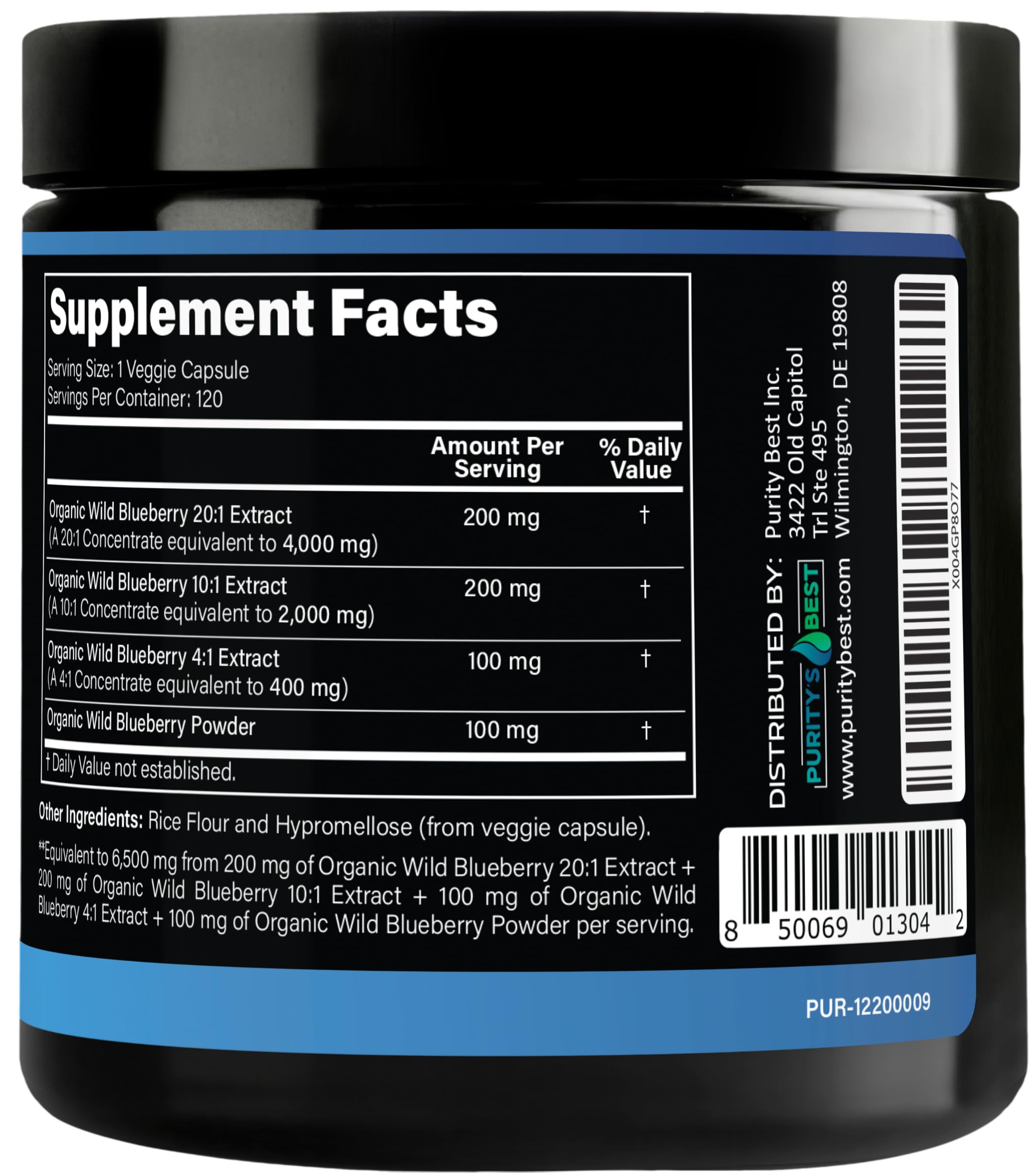 Purity’s Best Wild Blueberry Extract, Rich in Flavonoids & Anthocyanins, Antioxidant Support for Brain & Heart Health, 4-Month Supply, Non-GMO, 120 Vegan Capsules — Amazon image 5
