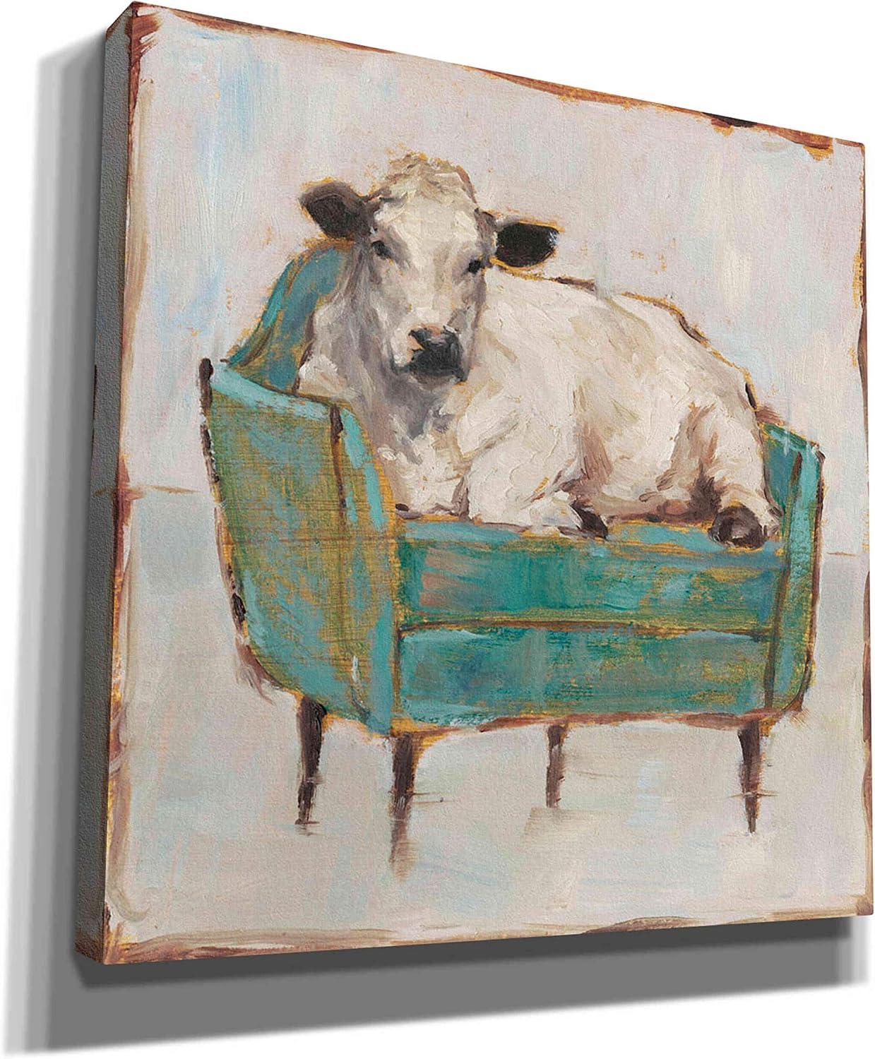 Epic Graffiti 'Moo-ving In I' by Ethan Harper, Canvas Wall Art, 12"x12"