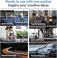 Vista 7 de Levigo Gimble - Soporte de dirección de liberación rápida para cámara y base de succión magnética compatible con DJI Osmo Pocket 3, soporte