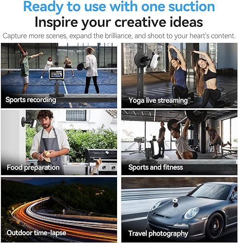 Miniatura 7 de Levigo Gimble - Soporte de dirección de liberación rápida para cámara y base de succión magnética compatible con DJI Osmo Pocket 3, soporte de
