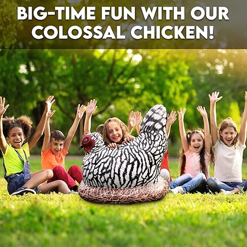 Miniatura 3 de Pollo inflable, decoraciones para fiesta de cumpleaños, juguetes temáticos de granja del salvaje oeste, decoración de gallina inflable, inflables