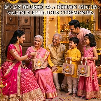 Happy Diwali Return Gift Bags, Pichwai Tote Bags