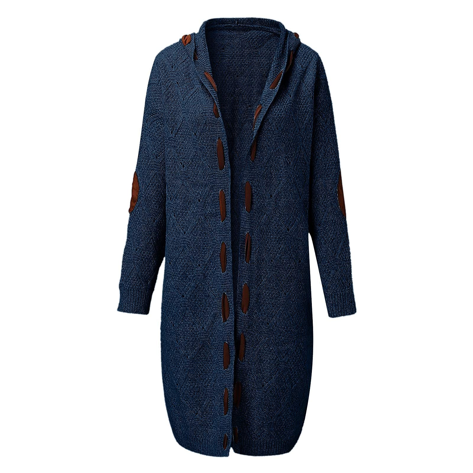 IQYU Cardigan da donna, lungo, oversize, giacca da montagna, cardigan autunnale, a maniche lunghe, elegante, da donna, taglie grandi, estivo, da donna, a maglia lunga