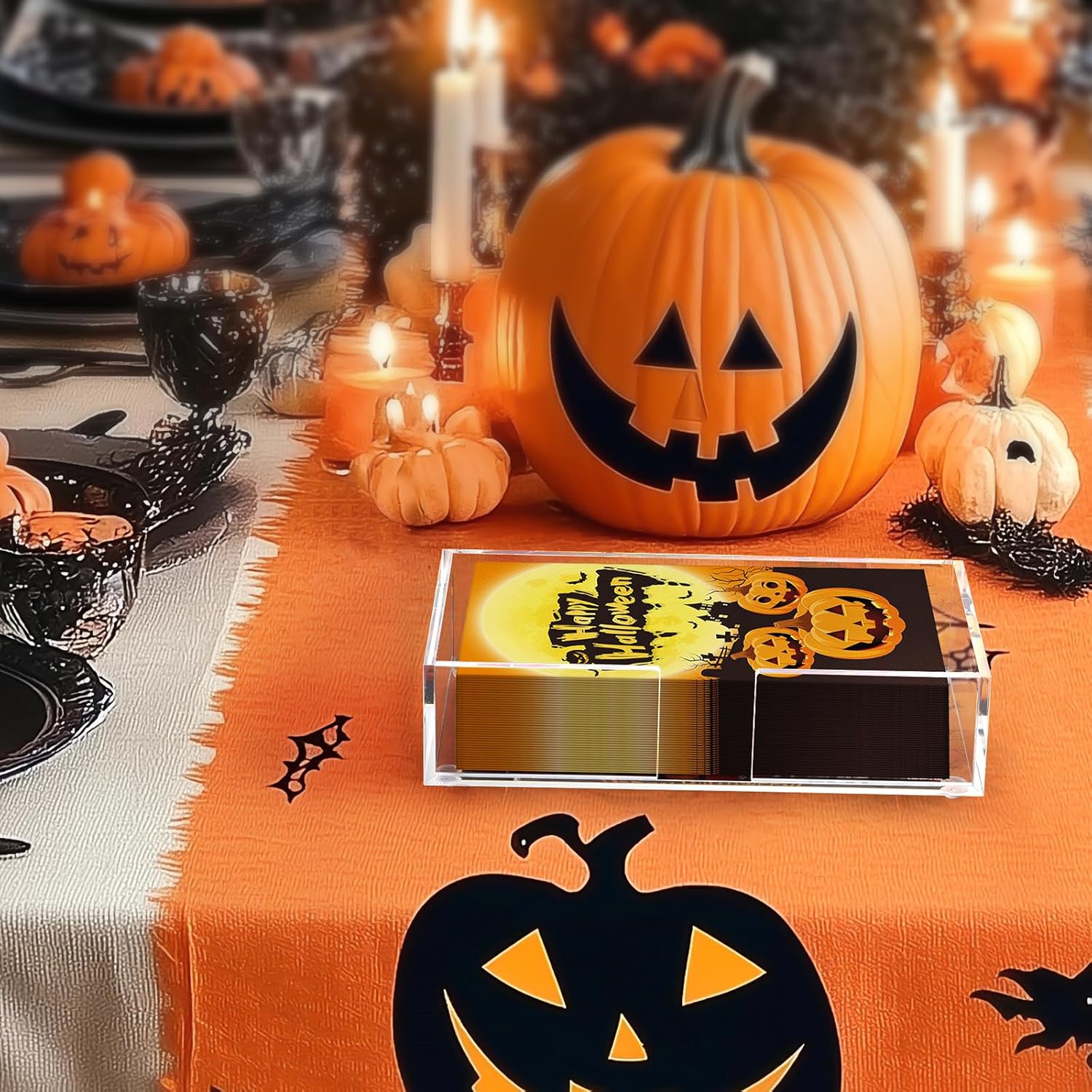 Acrylic Guest Towel Holder Tray for Bathroom, Clear Counter Rectangular Bathroom Napkin Holder for Ktichen, Modern Disposable Hand Towel Holder Tray for Home, Bar, Hotel, Office - Image 8