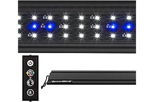 Vivio White Blue LED Fish Tank Aquarium Light Fixture Freshwater Cichlid Fixed...