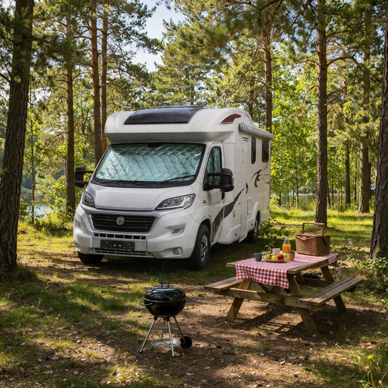 Marvix Persianas térmicas interiores de 9 capas premium para parabrisas de Fiat Ducato, Boxer y Relay 2006-2025 para autocaravanas con protección solar