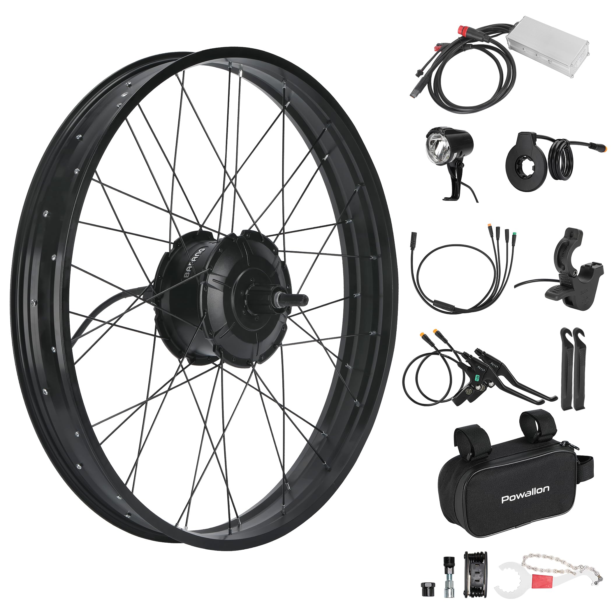 48V 1000W 20x4 in Fat Tire Electric Bike Conversion Kit, Rear Hub Motor Wheel 26x4 with 1…