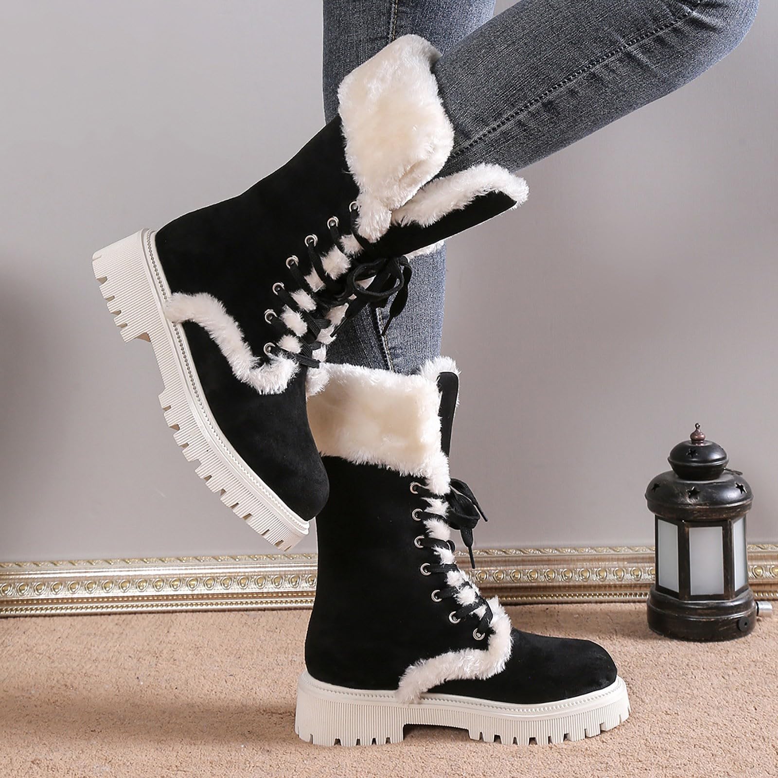 Bottes De Neige Femme Imperméables Fourrées Chaude Bottines Confortable Antidérapante Chaude Chaussures Chaudes Résistant À L’humidité Fermeture Éclair À Enfiler Bottes Pour Trajets Quotidien