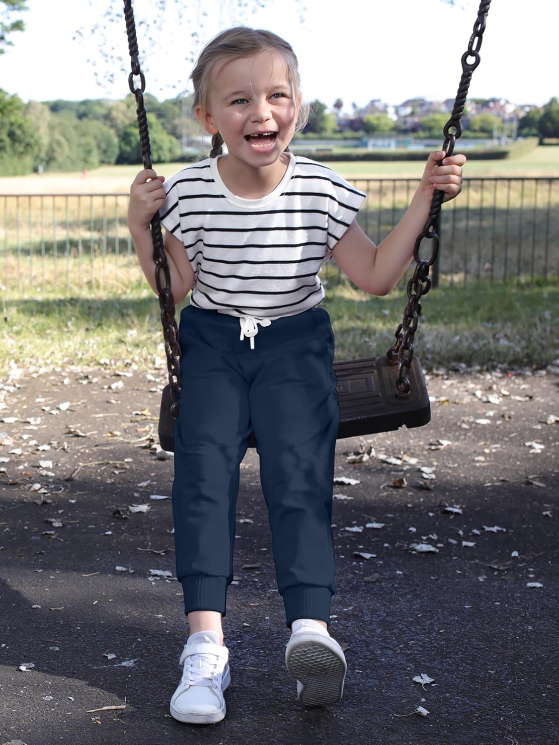 Resinta 4 Pack Girls' and Toddler Sweatpants Kids Active Jogger Pants Girls Casual Pull On Pants with Drawstring Pockets - Image 6