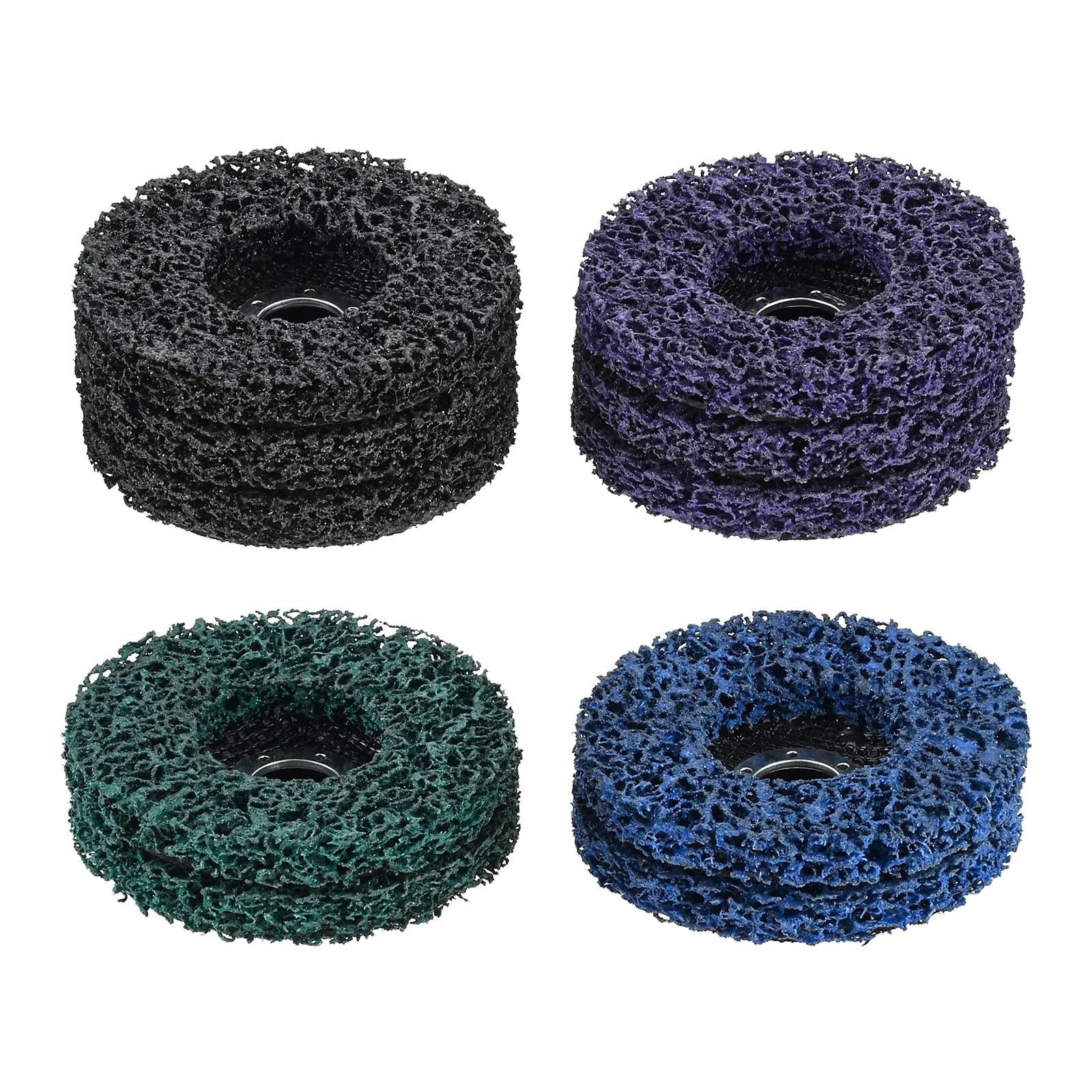 10 Stück Schwarz/Lila/Blau/Grün 4,5 Zoll 115 mm für Diamant-Schleifscheiben, Entlackung, schnelle Entfernung von Rostoxiden Metall- und Holzoberflächen