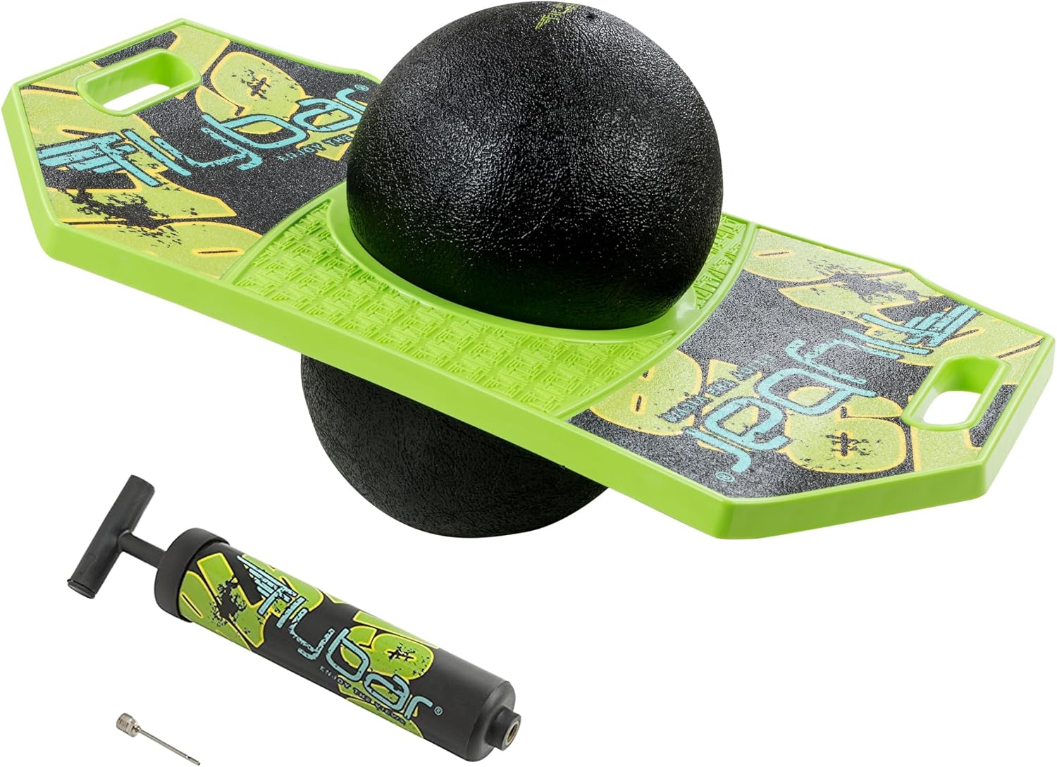 Flybar Pogo Trick Ball for Kids, Trick Bounce Board for Boys and Girls Ages 6, Up to 160 lbs, Includes Pump, Easy to Carry Handle, Durable Plastic